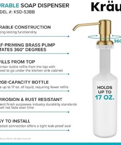 KRAUS Boden Kitchen Soap and Lotion Dispenser in Brushed Brass, KSD-53BB 2