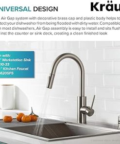 KRAUS Dishwasher Air Gap in Spot Free All-Brite™ Stainless Steel, KAG-1SFS 2