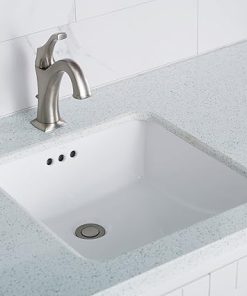 KRAUS Elavo 17-inch Square Undermount White Porcelain Ceramic Bathroom Sink with Overflow, KCU-231 2