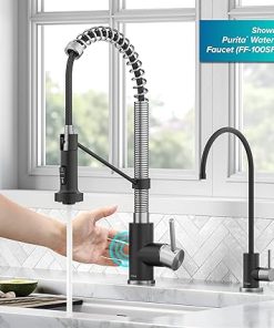 Kraus Bolden Touchless Sensor Commercial Style 2-Function Single Handle Pull Down Kitchen Faucets in Spot-Free Stainless Steel/Matte Black, KSF-1610SFSMB 2