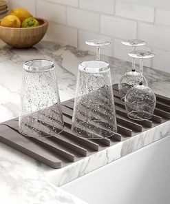 Kraus Self-Draining Silicone Dish Drying Mat or Trivet for Kitchen Counter in Brown, KDM-10BR 2