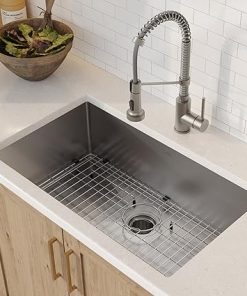 KRAUS 32-inch 16 Gauge Standart PRO Kitchen Sink Combo Set with Bolden 18-inch Kitchen Faucet and Soap Dispenser, Stainless Steel KHU100-32-1610-53SS 2